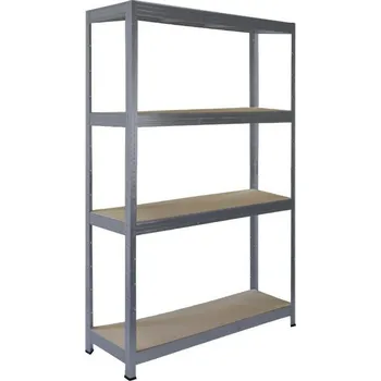 regál meets-ecommerce UG Policový dílenský regál 200x120x40, 4-7 polic barva: šedá, počet polic: 4 police