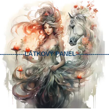 Látkový panel - Kůň - KON - 70 Velikost: 25x25cm, Materiál: Mikroplyš