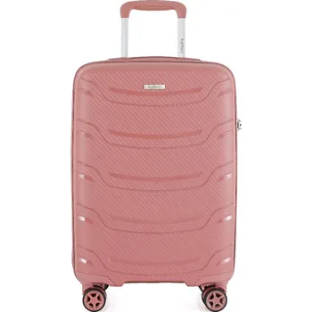 Plastový kufr HIGHBURY Carbon L - růžová
