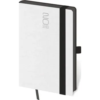 Diář Týdenní kapesní diář 2026 Memory - bílý s gumičkou