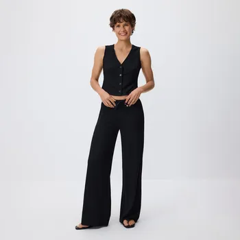 Reserved - Kalhoty ze strukturované látky - černý - 597GA-99X - 597GA-99X-M