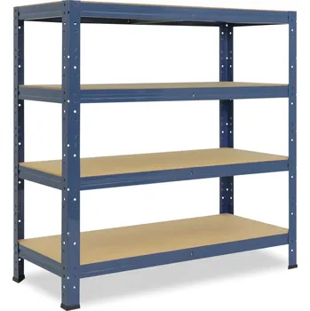 regál meets-ecommerce UG Kovový regál 115x90x23, 3-4 police barva: modrá, počet polic: 4 police