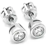 Náušnice z bílého zlata pecky se zirkonem 1,40g