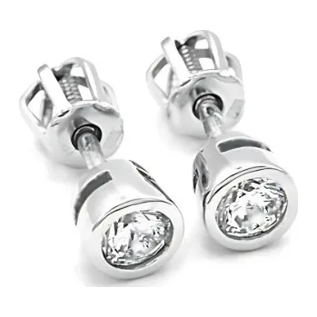 Náušnice B&B Goldinvestic Náušnice z bílého zlata pecky se zirkonem 1,40g Bílá