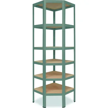 regál meets-ecommerce UG Rohový regál 230x60x30, 6-7 polic barva: šedá, počet polic: 6 polic