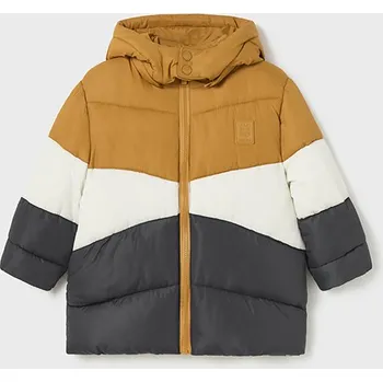 Chlapecká bunda Mayoral Kabát parka s kapucí z umělé kožešiny Mayoral 4416 barva: skořicová, Rozměr: 18 měsíců, 86 cm