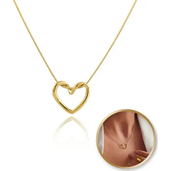 Náhrdelník Flamenco Mystique Pozlacený 14k zlatem nerezový náhrdelník HEART s šňůrkou NST2152