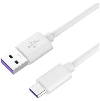 Kabel PremiumCord Kabel USB-C/M - USB 2.0 A/M, Super fast charging 5A, bílý, 1m