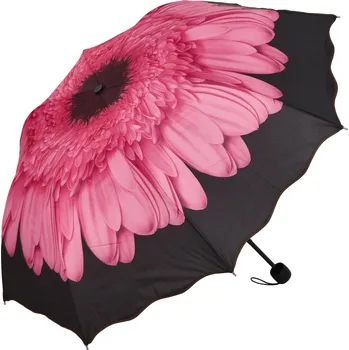 Deštník Dámský skládací deštník Plant, tmavě růžový