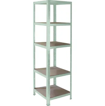 regál meets-ecommerce UG Kovový regál 230x40x45, 5-7 polic barva: zelená, počet polic: 5 polic