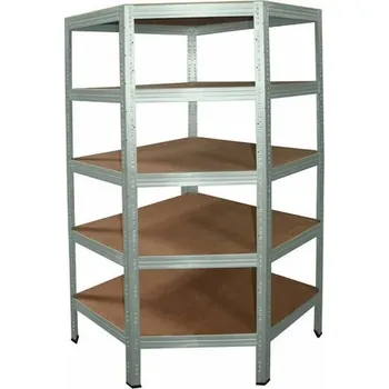 regál meets-ecommerce UG Rohový dílenský regál 200x70x40, 5-6 polic barva: bílá, počet polic: 5 polic