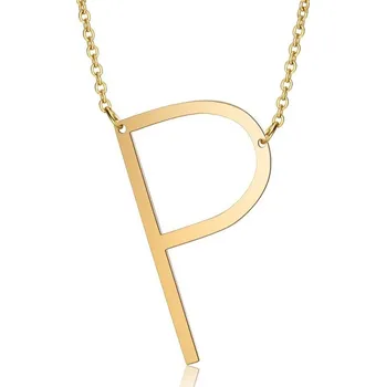 Náhrdelník Flamenco Mystique Pozlacený náhrdelník z chirurgické oceli s písmenem P, délka 45+4 cm, odolný proti korozii