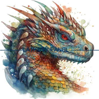 Látkový panel - Drak- DIN-33 Velikost: 15x15cm, Materiál: Mikroplyš