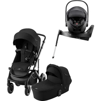 Přeprava dětí BRITAX RÖMER kombinovaný kočárek SMILE 5Z Space Black + BABY-SAFE PRO VARIO BASE 5Z Carbon Black Style