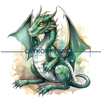 Látkový panel - Drak- DIN-26 Velikost: 15x15cm, Materiál: Mikroplyš