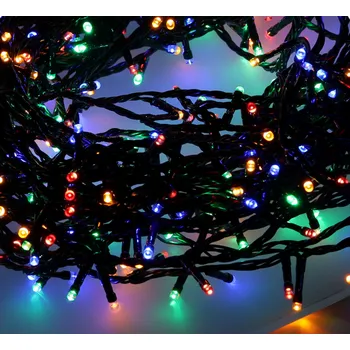 Vánoční dekorace Světelný řetěz 200 LED, 10+3 m, IP44, barevný, časovač 6/18 hod., 8 funkcí