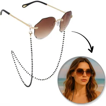 Flamenco Mystique Řetízek na brýle s černými korálky LDK05