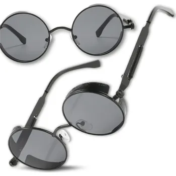 Steampunkové kulaté brýle RETRO ray lenon