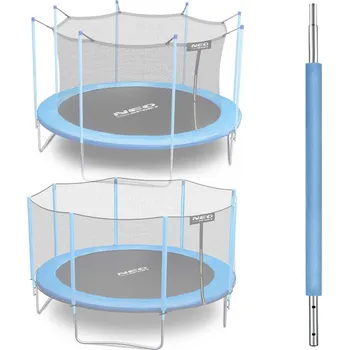 Trampolína Neo-Sport Spodní sloupek trampolíny s vnější a vnitřní sítí 252 - 435 cm modrý