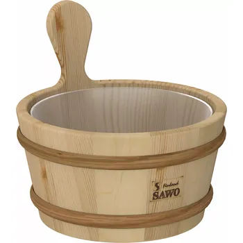 SAWO základní saunové borovicové vědro s rukojetí a vnitřním kbelíkem, 4l - SEN-VEDRsRsVK-BORBASIC-1-028-570