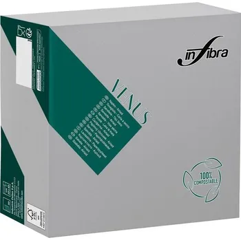 Papírový ubrousek Ubrousky INFIBRA Venus Airlaid 40x40cm textilní BIO šedá - 50ks