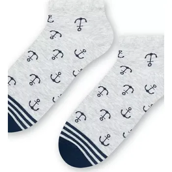 Sada pánského spodního prádla PÁNSKÉ NÁMOŘNÍ PONOŽKY 117 MELANŽOVÁ SVĚTLE ŠEDÁ 44-46