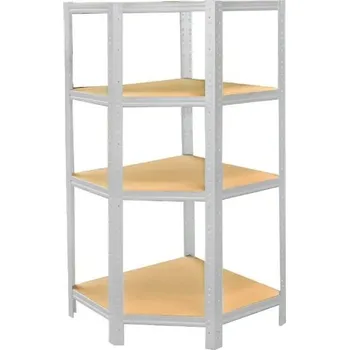 regál meets-ecommerce UG Rohový regál 155x70x40, 4 police barva: pozink, počet polic: 4 police