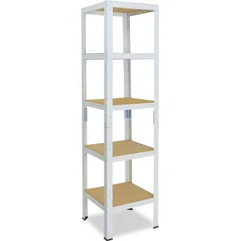 regál meets-ecommerce UG Kovový regál 230x40x30, 5-7 polic barva: bílá, počet polic: 5 polic