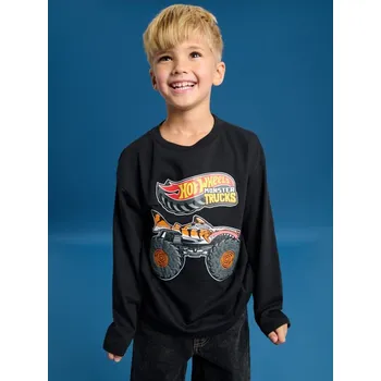 Chlapecké tričko Sinsay - Tričko s&nbsp;dlouhými rukávy Hot Wheels - černá - 066FC-99X - 066FC-99X-98