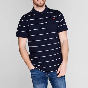 Pánské tričko pánské tričko polo LEE COOPER - NAVY/WHITE - L (Lee Cooper Stripe Polo)