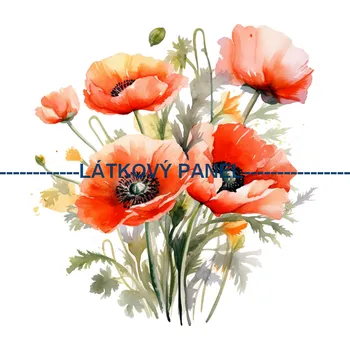 Látkový panel - Vlčí mák - KYT-83 Velikost: 15x15cm, Materiál: Mikroplyš