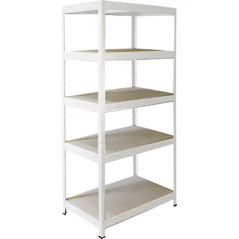 regál meets-ecommerce UG Policový dílenský regál 200x50x30, 4-7 polic barva: bílá, počet polic: 4 police