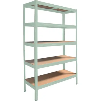 regál meets-ecommerce UG Kovový dílenský regál 230x100x30, 4-7 polic barva: zelená, počet polic: 5 polic