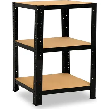 regál meets-ecommerce UG Kovový regál 115x40x30, 3-4 police barva: černá, počet polic: 3 police