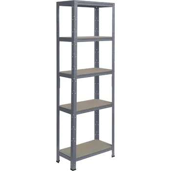 regál meets-ecommerce UG Kovový regál 180x110x23, 4-6 polic barva: šedá, počet polic: 5 polic