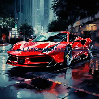 Látkový panel - Auto - AM-40 Velikost: 20x20cm, Materiál: Mikroplyš