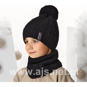 Čepice AJS Chlapecká čepice a nákrčník 44554 barva: béžová