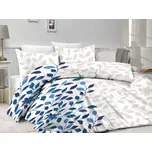 XPOSE® Bavlněné povlečení IVANKA na dvě lůžka - modré 140x200 cm, 70x90 cm, Bavlna + Prodloužená možnost vrácení zboží do 50 dnů