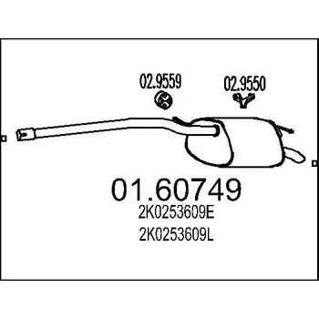 Auto-moto Zadní tlumič výfuku MTS 01.60749