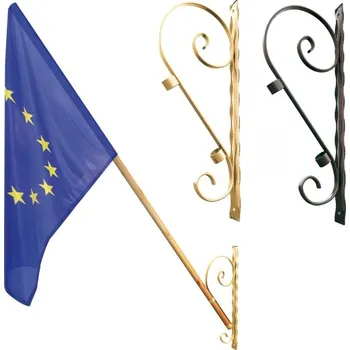 Vlajka Fasádní držák na vlajku ozdobný - 1-ramenný černý