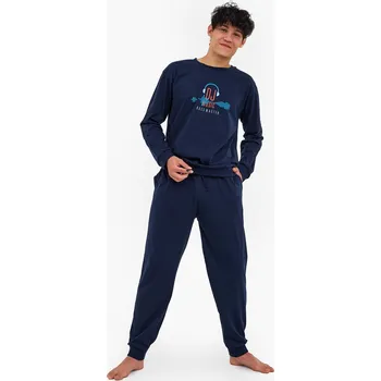 Pánské pyžamo Cornette F&Y pyžamo 998/56 DJ délka/r 164-182 tmavě modrá 188/L