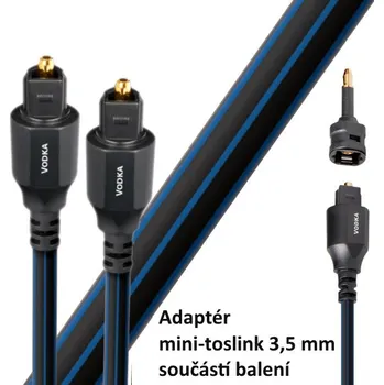 Audio kabel Audioquest Vodka Optilink 8,0 m - optický kabel Toslink (+ 3,5 mm mini adaptér)