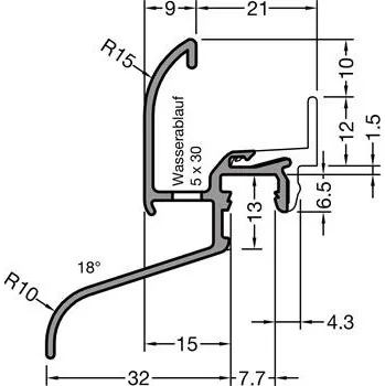 Příslušenství k oknu GUTMANN okapnice Kocher LÖ 32 F-TXL hliník bílý RAL 9016