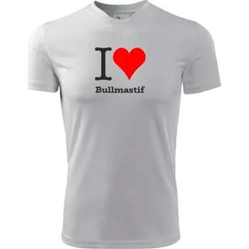 Chlapecké tričko Bílé dětské tričko I love Bullmastif - dárek pro malého pejskaře / pejskařku - barva bílá - velikost 8let