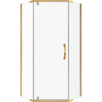 Aplomo Stylio New 90x90 pětiúhelníkový sprchový kout, zlatá