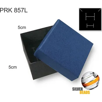 Dárková krabička Krabička na šperky. Materiál papír . Ozn. PRK 857L. Velikost 5x5cm. Barva MODRO/Černá