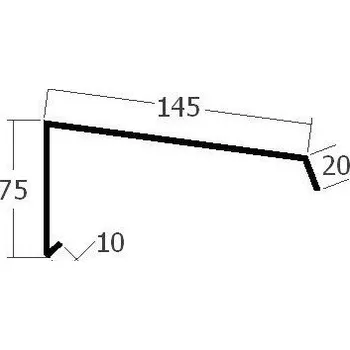 Střešní krytina Hliníkové střechy Závětrná lišta k pultové střeše, 250 Barva: přírodní