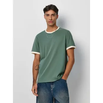 Pánská móda Tričko - L - House - pískově zelená - 154GT-97X