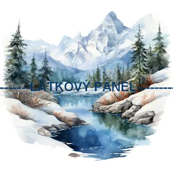 Látkový panel - Zimní krajinka - ZIM-135 Velikost: 60x60cm, Materiál: Mikroplyš