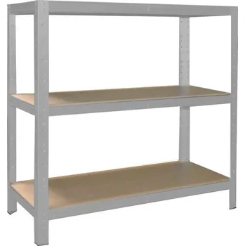 regál meets-ecommerce UG Kovový regál 115x130x40, 3-4 police barva: šedá, počet polic: 3 police